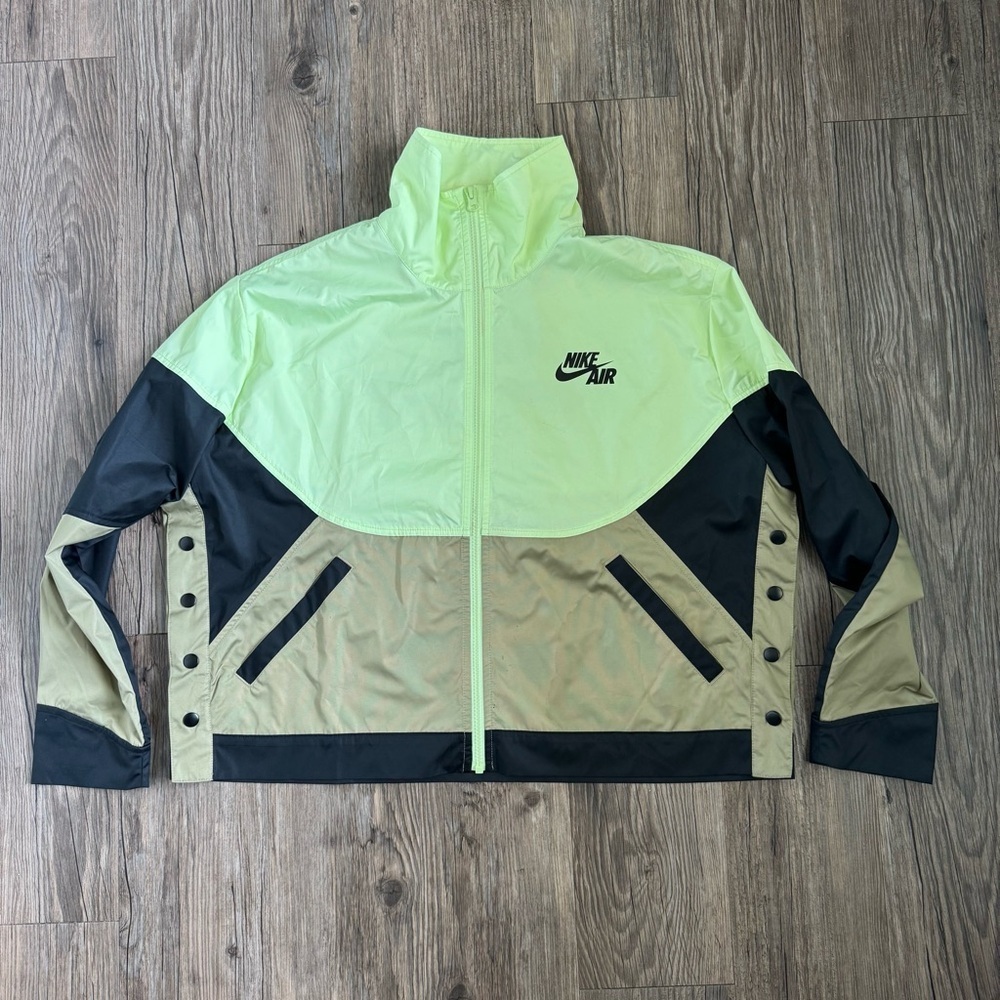 Nike Women's Colorblock Windbreaker Jacket - Green and Tan Small - Picture 3 of 8